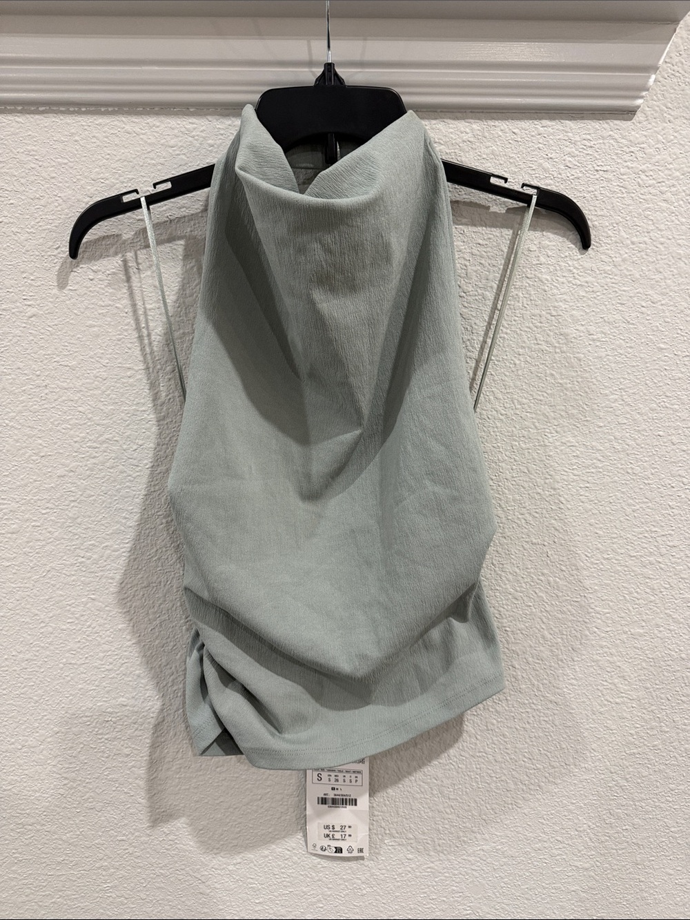 Zara Women’s Backless Halter Neck Tank Top - Sage Green